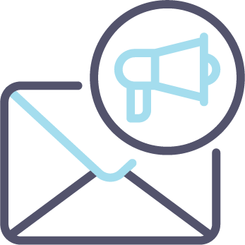 Megaphone with an envelope