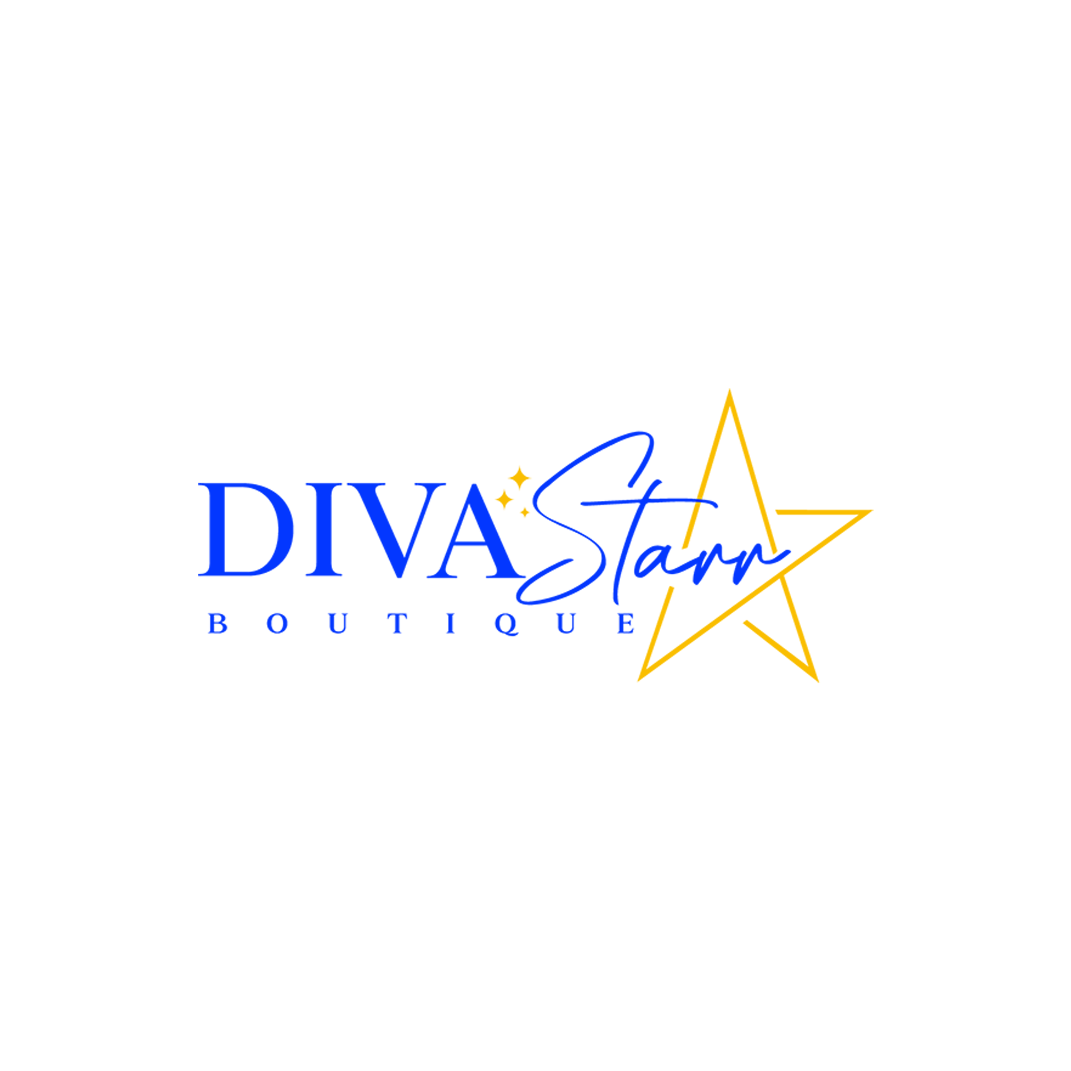 DivaStarr Boutique logo featuring stylish blue and gold typography with a star emblem, representing a trendy fashion brand enhancing its online presence.