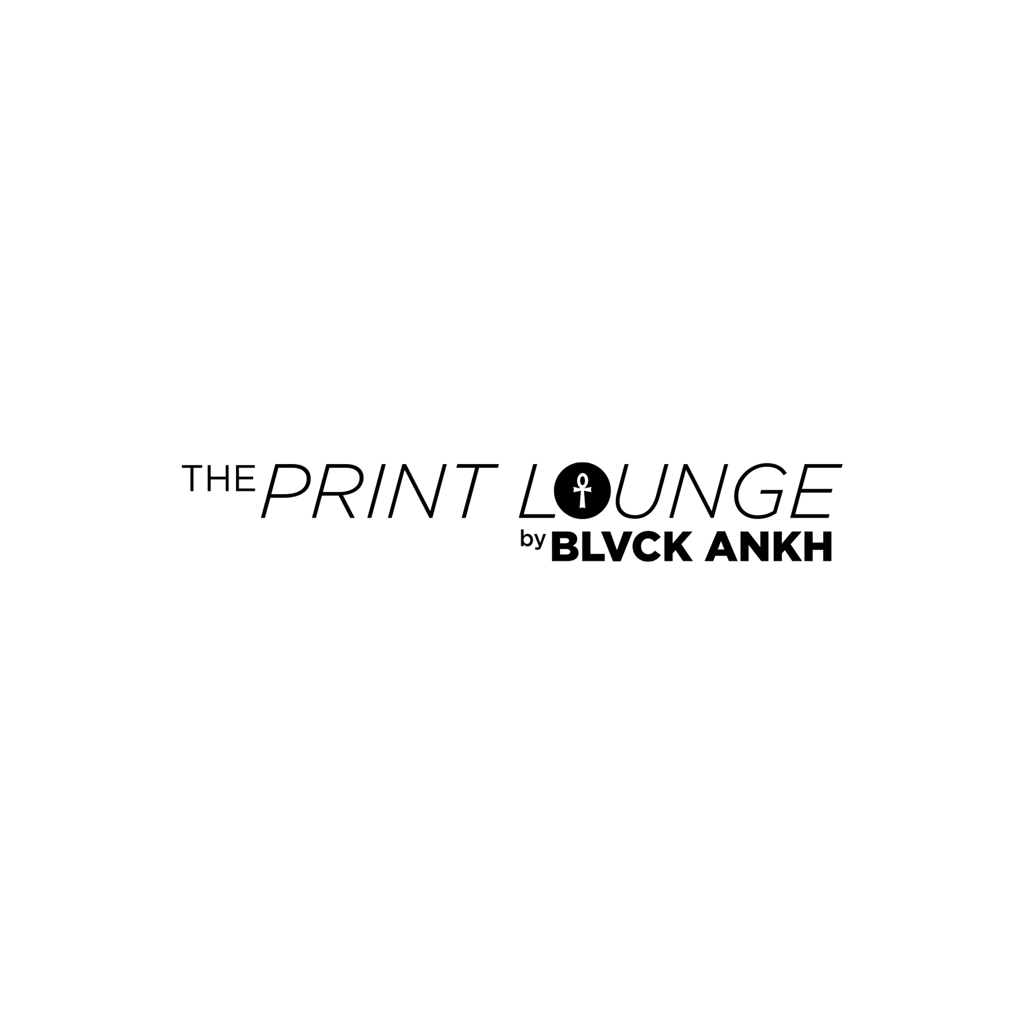 Logo of The Print Lounge by Blvck Ankh, showcasing modern typography and branding elements related to web development and creative community experience.