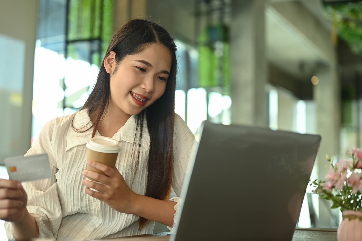 Lady shopping online