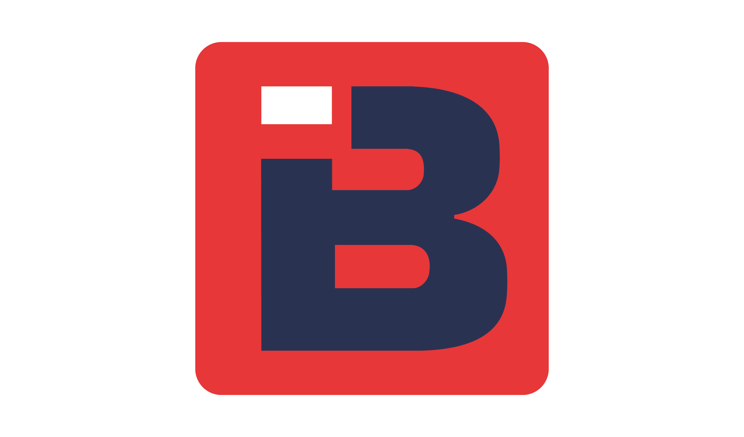 Brothers Innovative Construction logo featuring bold, modern design with red background and navy blue letter "B," reflecting stability and professionalism.